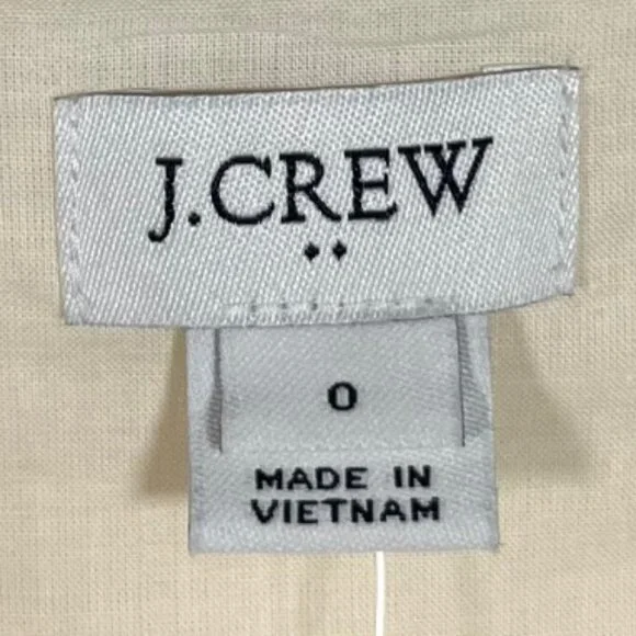 J. Crew Cream Linen Cotton Blend Button Front Sleeveless A-Line Dress Size 0 - Picture 5 of 5